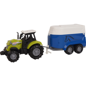 FARM SERVICE - Traktor s přívěsem na koně 1:43 se zvukem a světlem