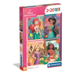 Clementoni - Puzzle 2x20 Disney Princezny
