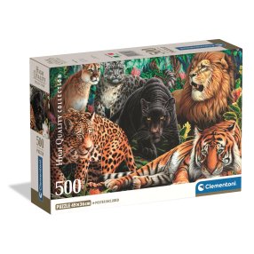 Clementoni - Puzzle 500 Divoké kočky