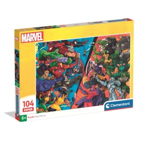 Clementoni - Puzzle 104 Super Marvel Hrdinové vs. Záporáci
