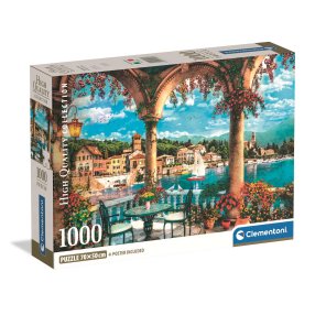 Clementoni - Puzzle 1000 Balkónový výhled na jezero Como