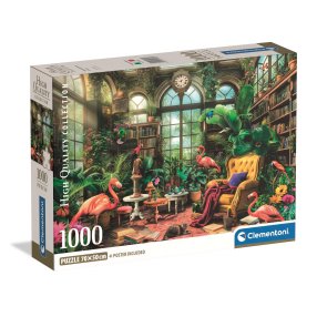 Clementoni - Puzzle 1000 Skleníková knihovna