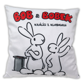 Moravská Ústředna - Polštář 30x30 cm, Bob a Bobek, bílý