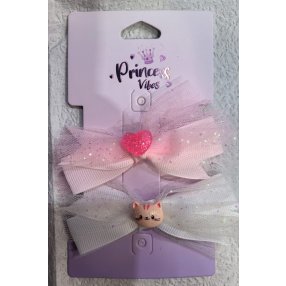 PINK Sponky do vlasů tylová mašle, 2 ks