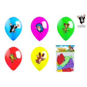 Balónek nafukovací 30 cm Krtek + kamarádi - sada 5ks, 5 designu