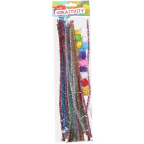 Kreativní set 30ks (žinylky, POM POM)