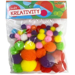 Pom pom mix velikostí, 80ks