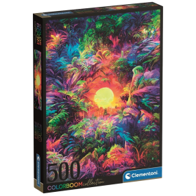 Clementoni - Puzzle 500 Color Boom Psychedelic Jungle Sunrise