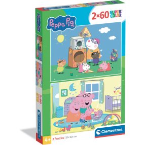 Clementoni - Puzzle 2x60 Prasátko Peppa