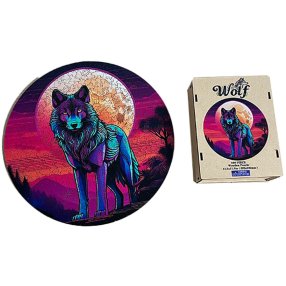 Dřevěné puzzle – Divoký vlk