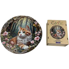 Dřevěné puzzle – Roztomilá kočička