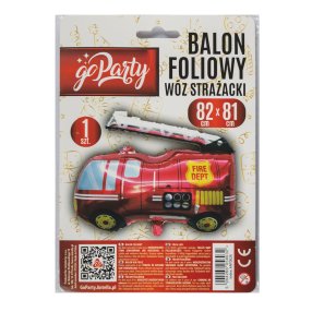 Fóliový balónek Hasičské auto 82 x 81 cm