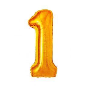 Fóliový balónek Číslo 1 - zlatý 81 cm