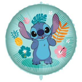 Fóliový balónek Stitch Hawaii - Kulatý, 46 cm (+ závaží)