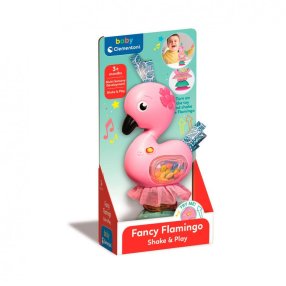 Baby Clementoni - Interaktivní chrastítko plameňák s přísavkou