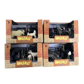 BALULU - Herní set Pštros, Krocan nebo Osel s figurkou a ohradou, 4 druhy