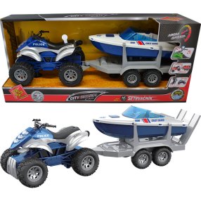 CITY SERVICE CAR - 1:16 Čtyřkolka s přívěsem - motorový člun
