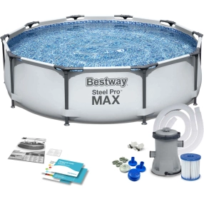 BESTWAY 56408 - Bazén s konstrukcí Steel Pro MAX™ 305 x 76 cm + kartušová filtrací