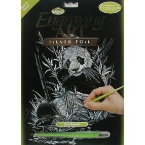 Škrábací obrázek stříbrný PANDA