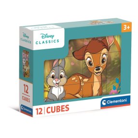 Clementoni - Obrázkové kostky - Disney klasické pohádky 12 kostek