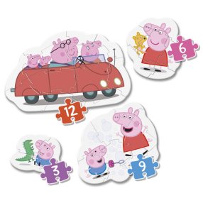 Clementoni - Moje první puzzle 4v1 Prasátko Peppa (3+6+9+12 dílků)