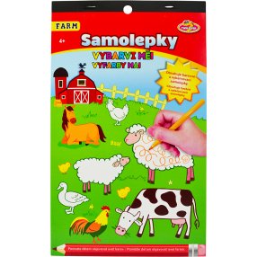 Vybarvovací samolepky - Farma