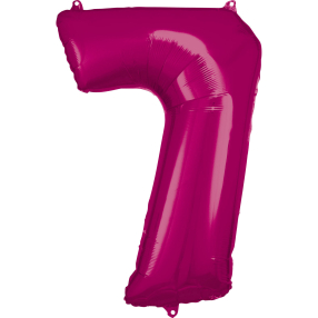 Balónek foliový - číslo 7 - růžové 88 cm