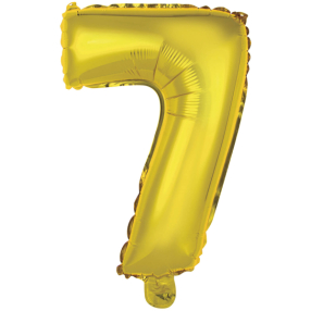 Balónek foliový - číslo mini 7 - zlaté 33 cm