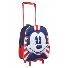Cerdá - 3D školní batoh s kolečky Mickey Mouse Red