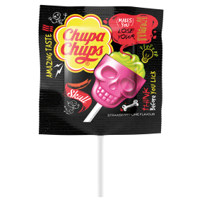 Chupa Chups 3D Skull jahoda/limetka 15g