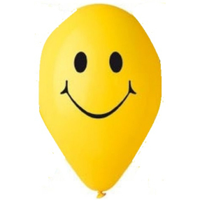 Balónky žluté s potiskem Smile 9ks