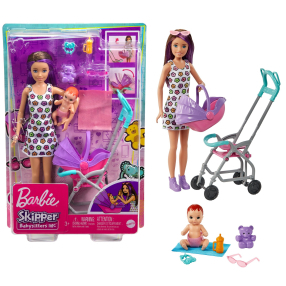 Barbie chůva herní set - kočárek