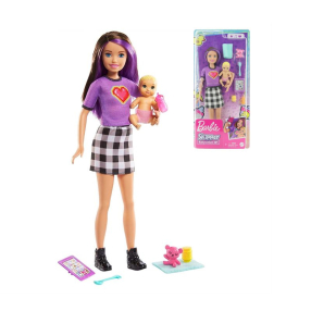 Barbie Chůva s miminkem a doplňky GRP11