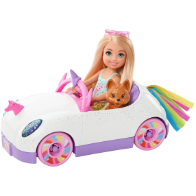 Barbie Chelsea a kabriolet s nálepkami GXT41