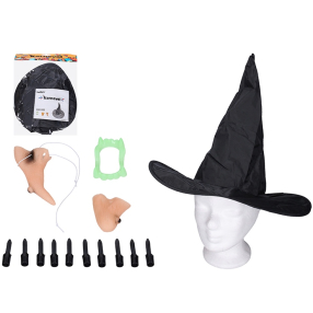 Wiky - Set karneval čarodějnice - nos, brada, prsty, klobouk a zuby