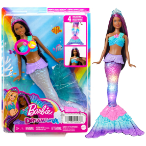 Barbie blikající mořská panna brunetka