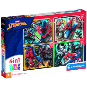 Clementoni 21515 - Puzzle 4v1 Marvel Spider-Man (12+16+20+24 dílků)