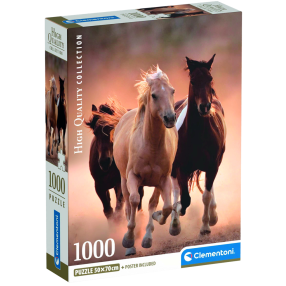 Clementoni - Puzzle 1000 Běžící koně
