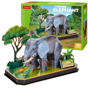 CubicFun - Puzzle 3D Zvířecí kamarádi Slon - 42 dílků