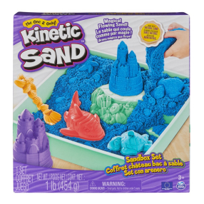 Spin Master Kinetic Sand krabice tekutého písku s podložkou MODRÁ