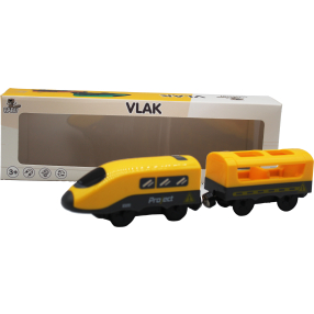 BABU vláčky - Osobní vlak s vagónem na baterie - žlutý