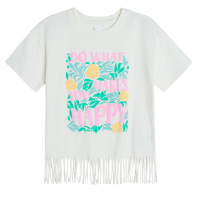 COOL CLUB - Dívčí tričko s krátkým rukávem BÍLÉ vel.152