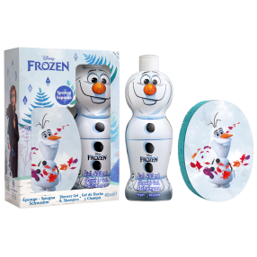Dárková kosmetická sada Frozen Olaf Set sprchový gel a šampon 2v1 400 ml + houba