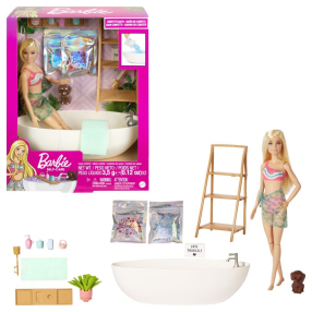 Barbie panenka a koupel s mýdlovými konfetami blondýnka