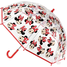 Cerdá - Dětský manuální deštník Disney Minnie průsvitný
