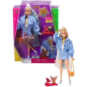 Barbie Extra - Vzorovaná Modrá Sukně s bundou