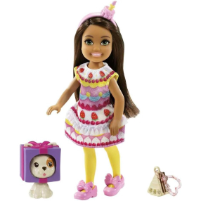 Barbie Chelsea v dortíkovém kostýmu s pejskem