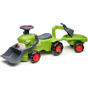 FALK Odrážedlo a chodítko 2v1 Traktor Claas světle zelený s volantem