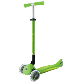 Globber Dětská tříkolová koloběžka Primo Foldable Plus- svítící kola - zelená