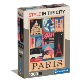 Clementoni 39843 - Puzzle 1000 Style in the city Paříž Compact box-